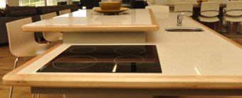 Cooktop height accommodates a wheelchair user